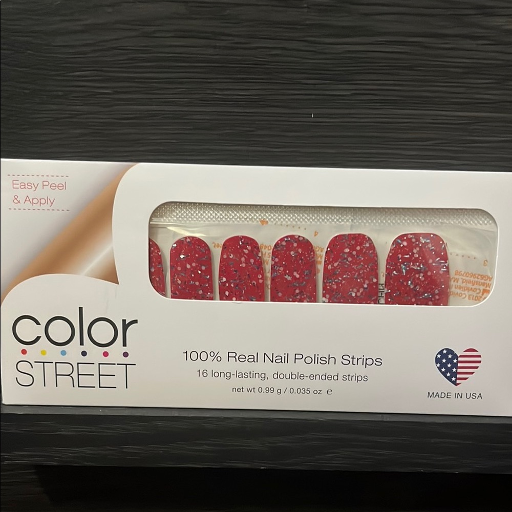 Color Street Sparkling Red Nail Strips American Cheer